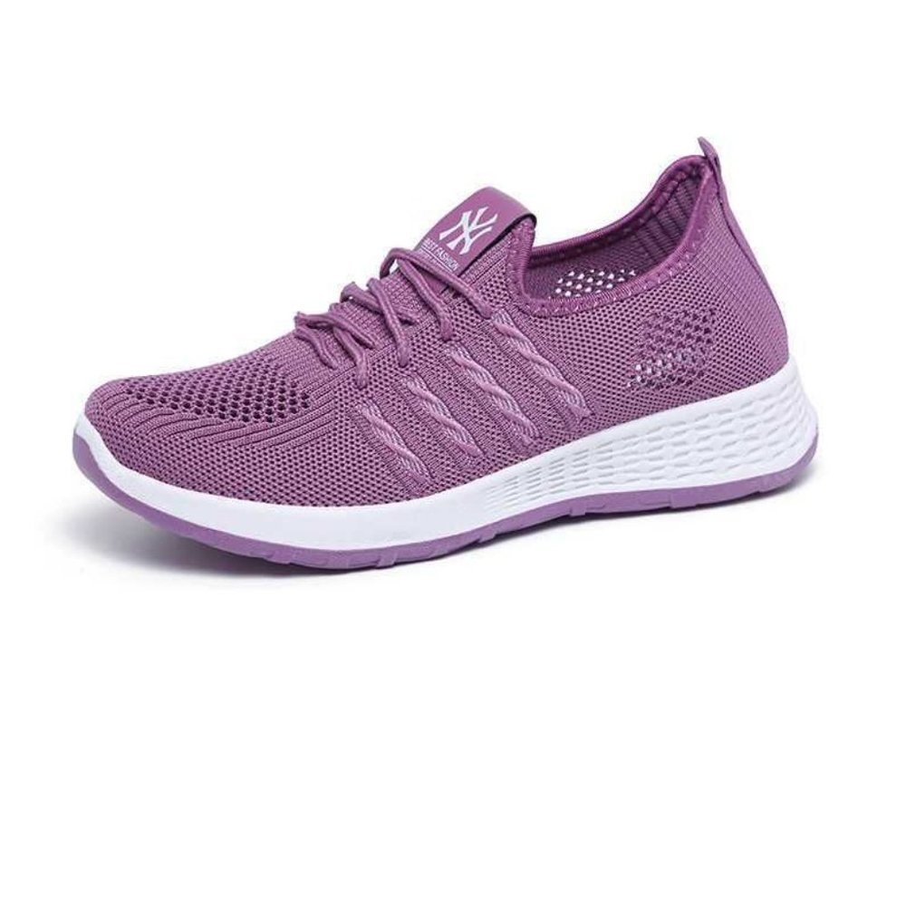 Mesh Top slip-on sneakers - ladies fashion sneakers Purple & White sneakers - Picture 16 of 16